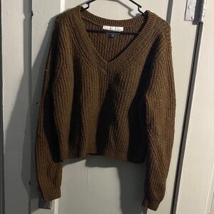 American Eagle Outfitters Brown V-Neck Sweater
